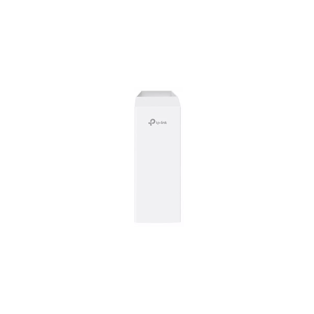 Appareil rectangulaire blanc avec le dessus arrondi, logo TP-Link. Sur fond blanc.