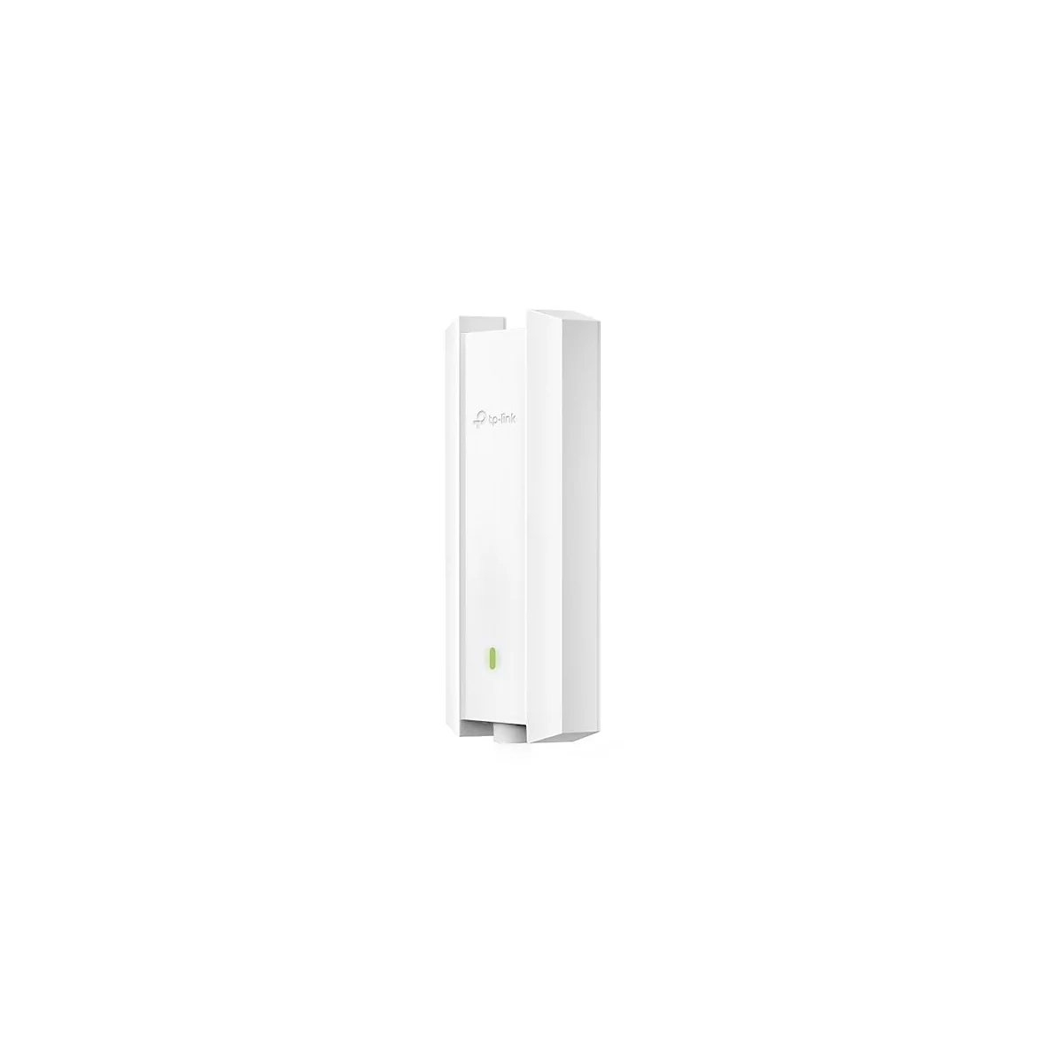 Routeur TP-Link blanc avec lumière verte. Le logo est en haut.