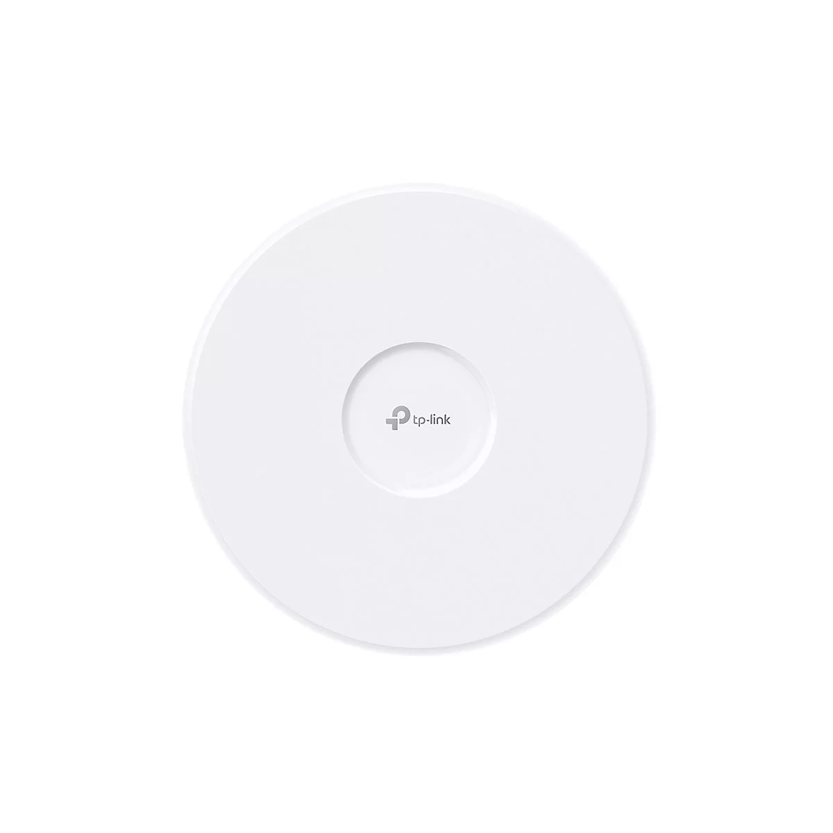 Un appareil Wi-Fi blanc et rond avec le logo TP-Link. Le centre est légèrement en retrait.