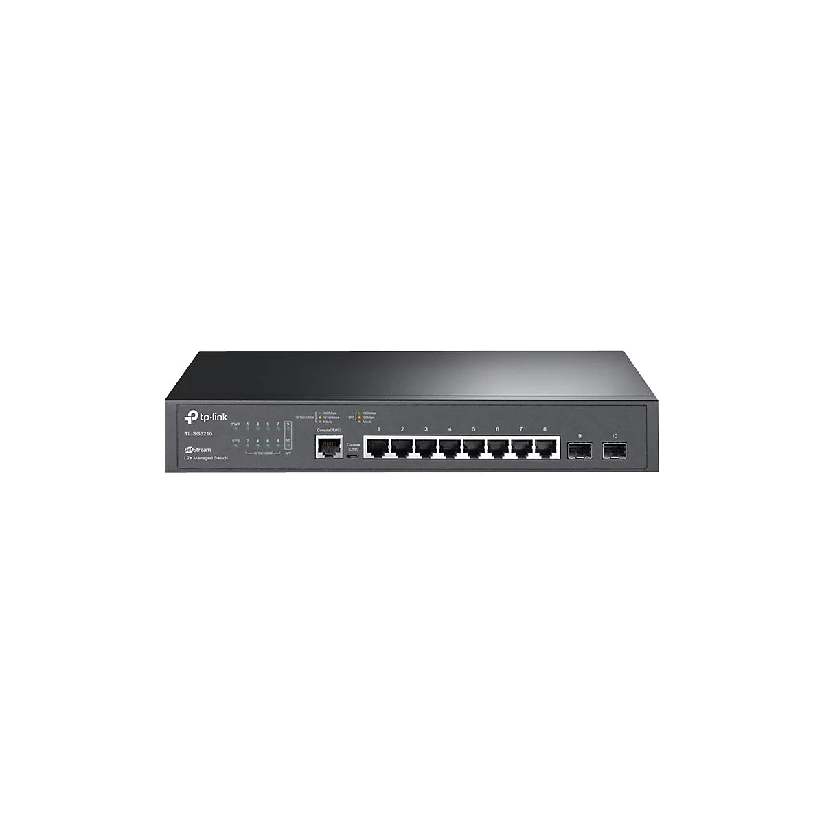 TP-Link JetStream TL-SG3210 V3 - Switch - managed - 8 x 10/100/1000 + 2 x Gigabit SFP - Desktop, an Rack montierbar