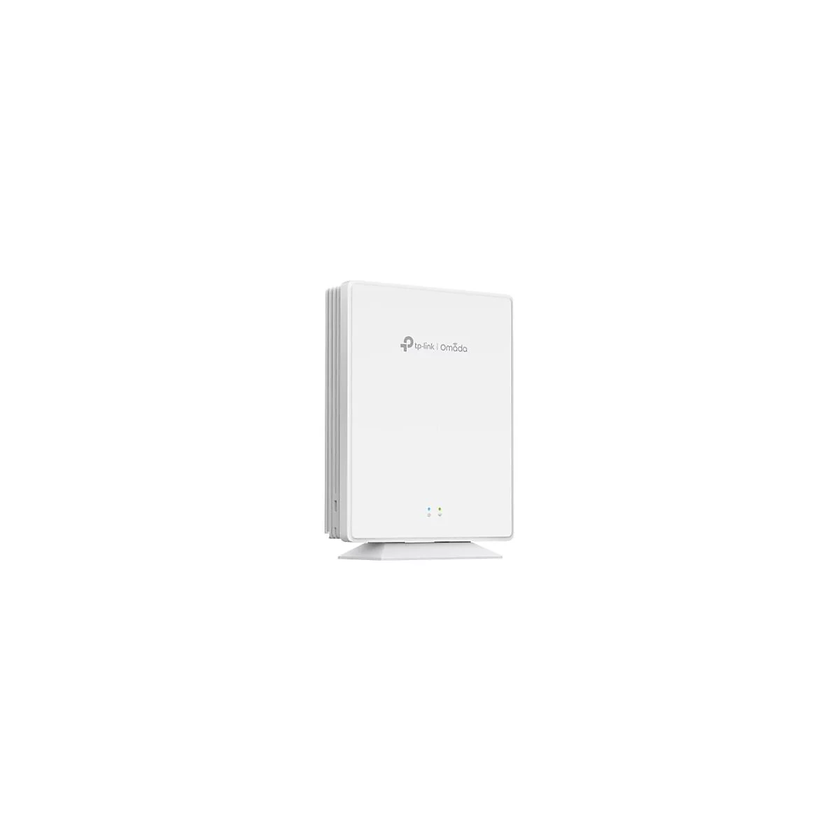 Weißes TP-Link Omada Gerät. Auf der Front sind zwei blaue und grüne Lichter zu sehen.