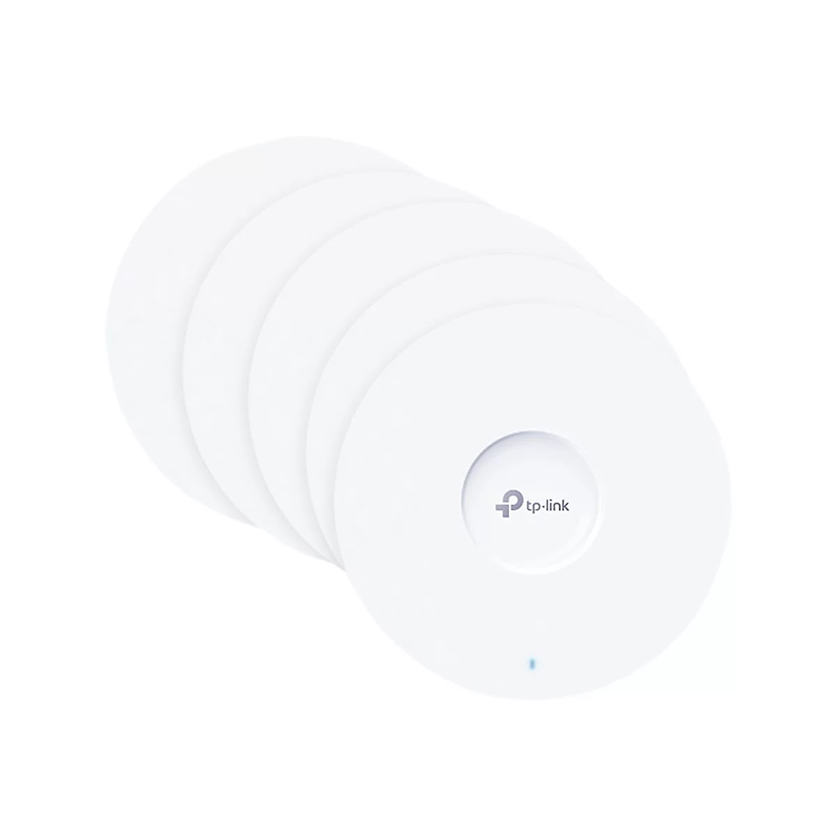 Mehrere weiße WLAN-Access-Points, übereinander angeordnet. TP-Link-Logo mittig.