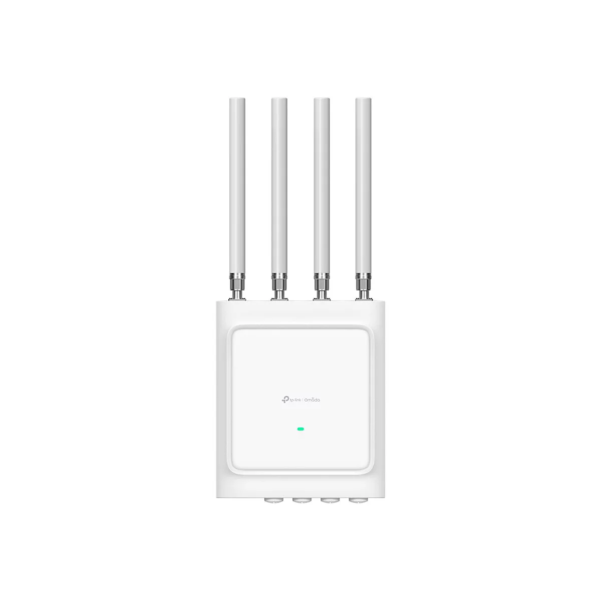 Weißer WLAN-Router mit vier Antennen. Das Logo von tp-link / Omada ist zu sehen.
