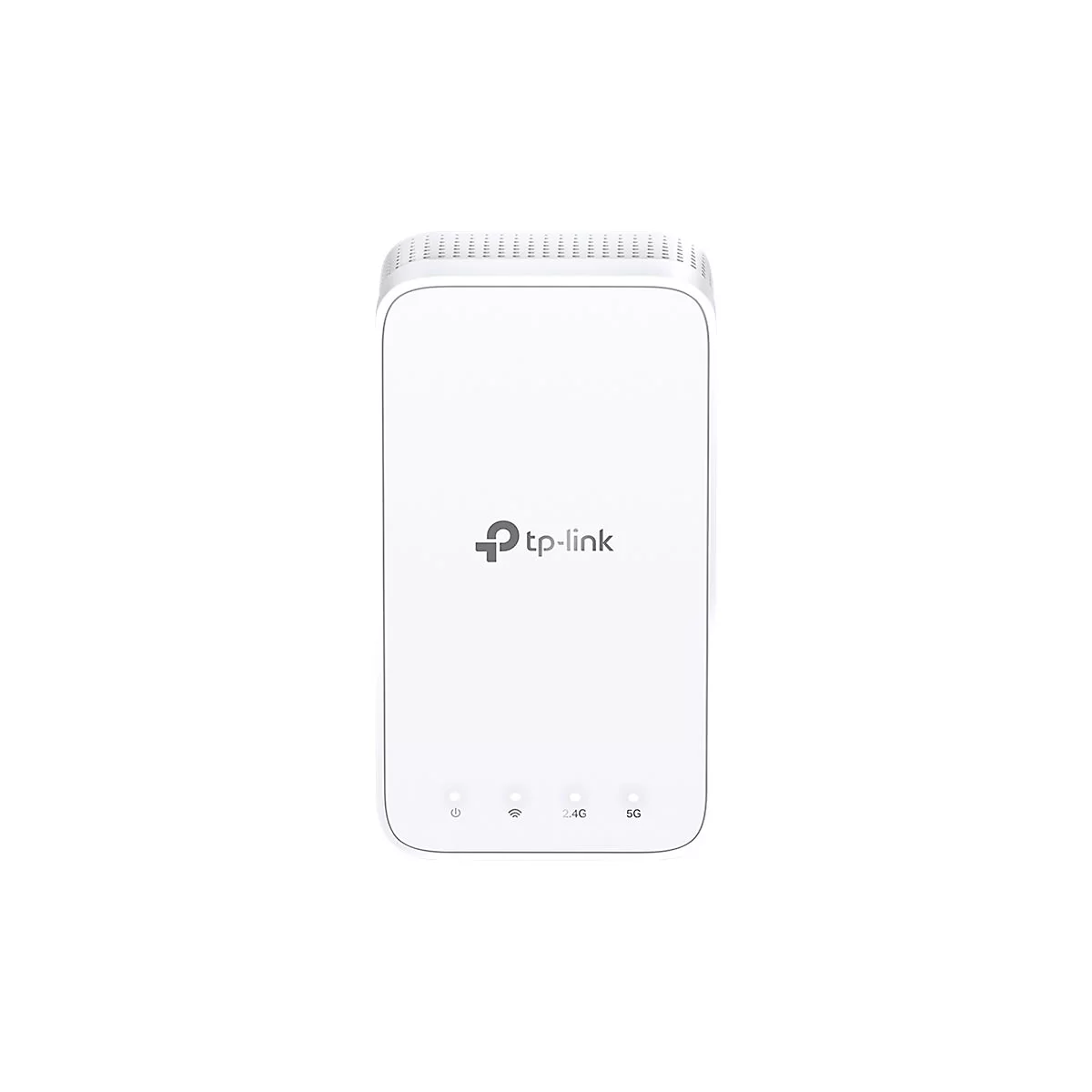 Routeur TP-Link blanc. Fentes de ventilation en haut, LED d'état en bas.