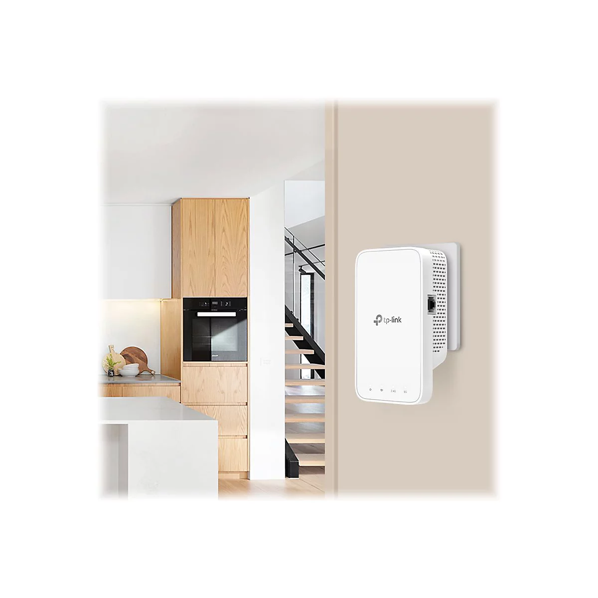 TP-Link RE330 V1 - Wi-Fi-Range-Extender - 100Mb LAN - Wi-Fi 5 - 2.4 GHz, 5 GHz - Unterputz