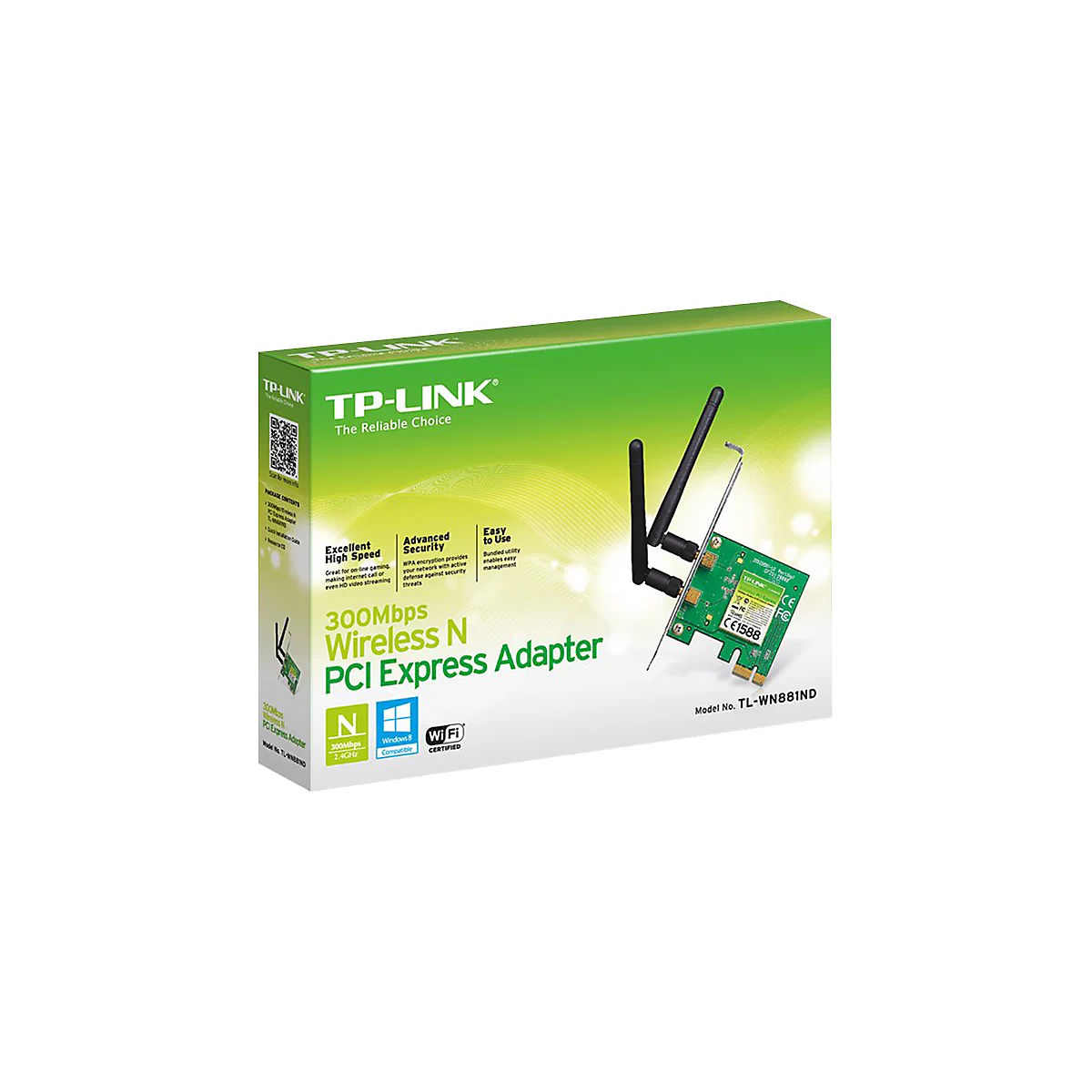 Verpackung eines TP-Link Wireless N PCI Express Adapters. Aufdruck: Wireless N PCI Express Adapter.