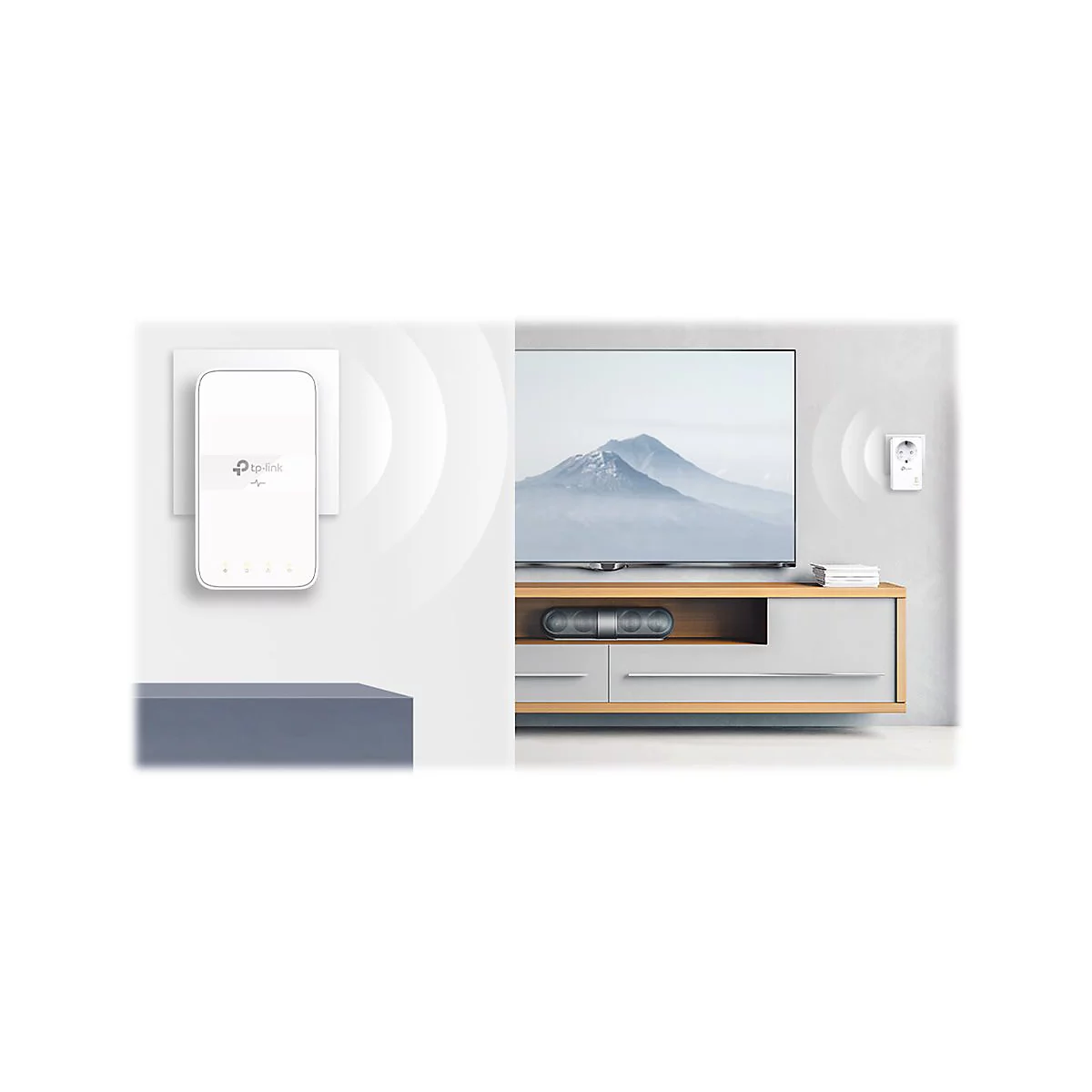 TP-Link TL-WPA7617 KIT V1 Wi-Fi Kit - Powerline Adapterkit 1GbE, HomePlug AV (HPAV), HomePlug AV (HPAV) 2.0, IEEE 1901 - Wi-Fi 5 - Dual-Band - an Wandsteckdose anschließbar - mit TP-Link TL-PA7017P