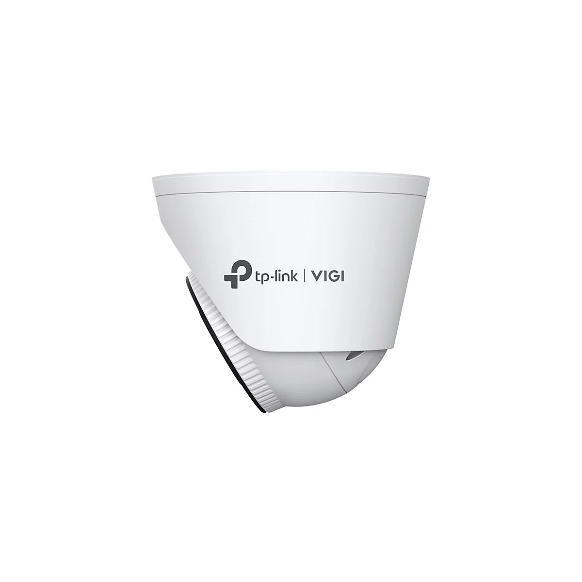 Eine weiße Überwachungskamera, vorne ist das tp-link-Logo zu sehen.