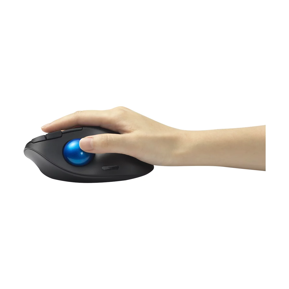 Trackball Kensington Pro Fit™ Ergo TB450, ergonomisch, kabellos, Batteriebetrieb, 400/800/1200/1600 dpi, PCR, grau-blau