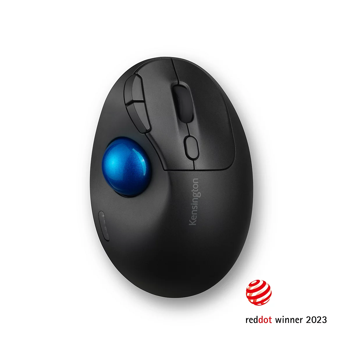 Trackball Kensington Pro Fit™ Ergo TB450, ergonomisch, kabellos, Batteriebetrieb, 400/800/1200/1600 dpi, PCR, grau-blau