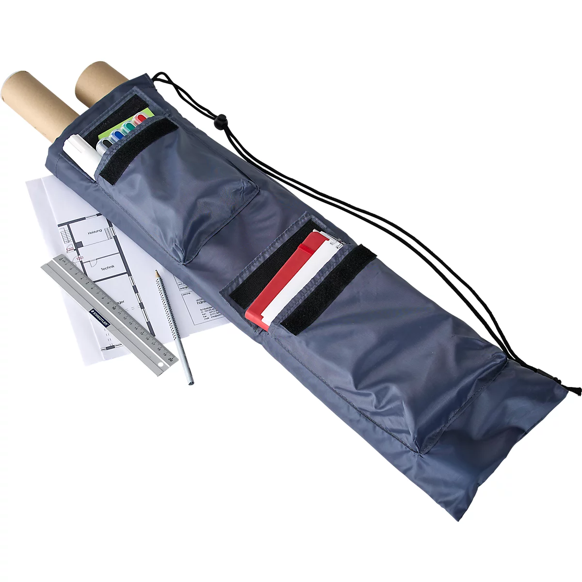 Tragetasche Taktifol, für 1-2 Taktifol-Taktikfolien, 2 Aufsatztaschen für Utensilien, ohne Zubehör, schwarz