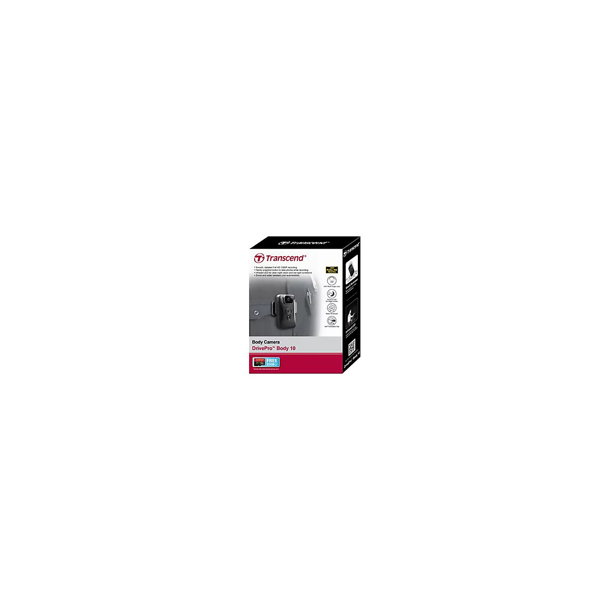 Transcend DrivePro Body 10 - Camcorder - 1080p / 30 BpS - Flash-Karte