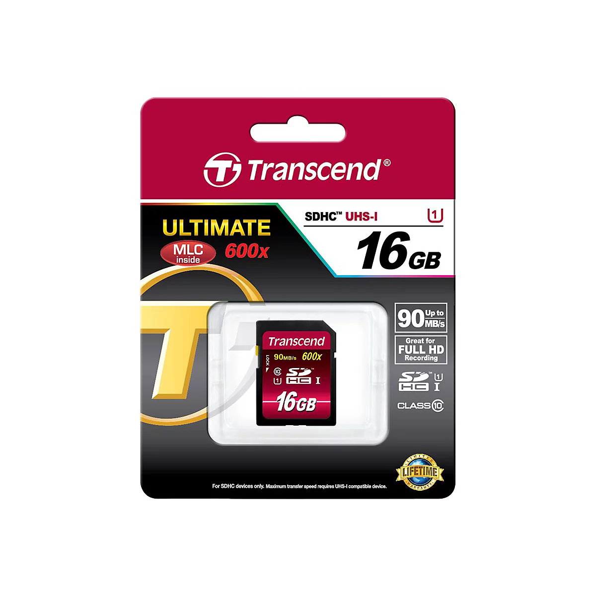 Transcend - Flash-Speicherkarte - 16 GB - Class 10 - SDHC UHS-I