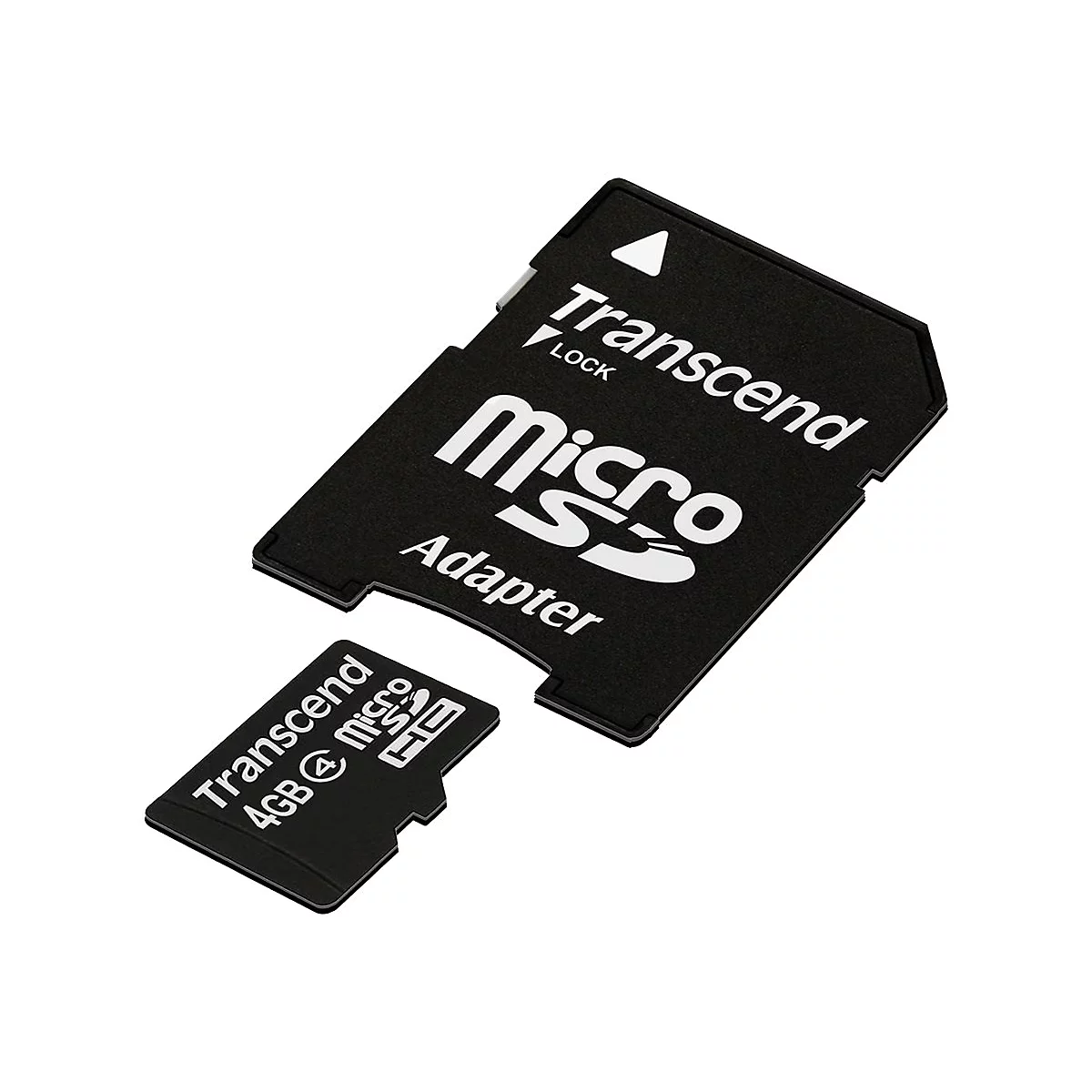 Transcend - Flash-Speicherkarte (microSDHC/SD-Adapter inbegriffen) - 4 GB - Class 4 - microSDHC