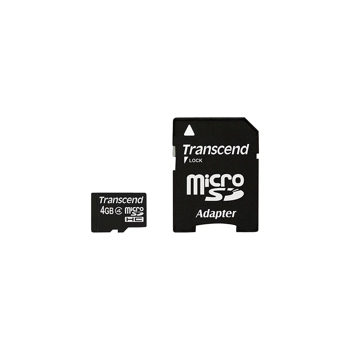Transcend - Flash-Speicherkarte (microSDHC/SD-Adapter inbegriffen) - 4 GB - Class 4 - microSDHC