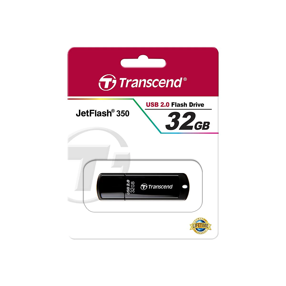 Transcend JetFlash 350 - USB-Flash-Laufwerk - 32 GB - USB 2.0 - Schwarz
