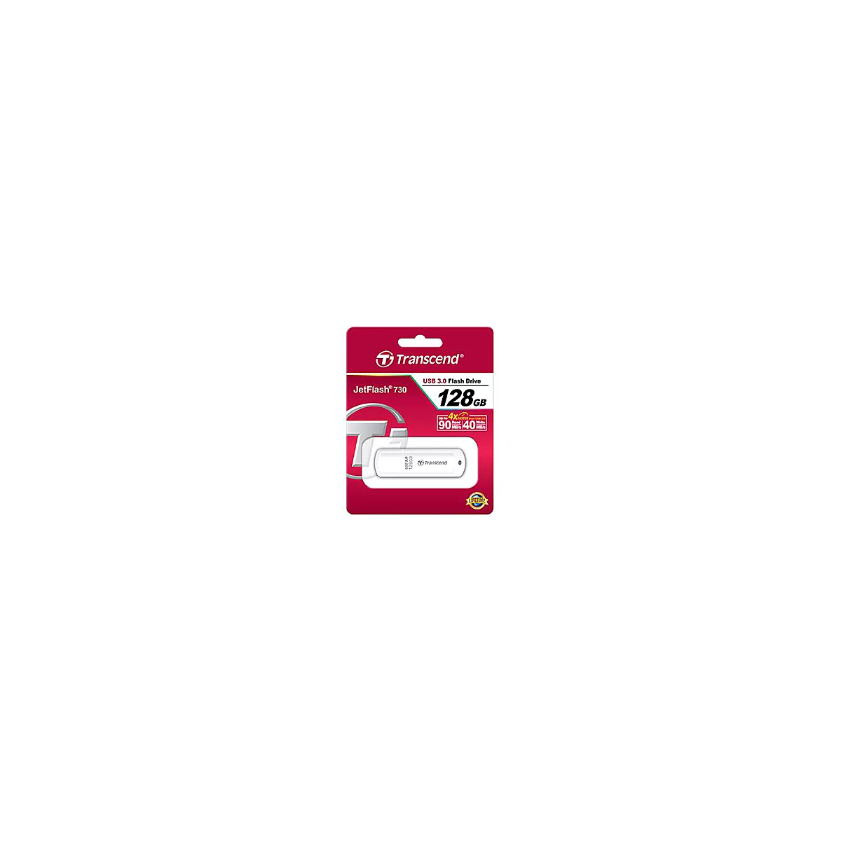 Transcend JetFlash 730 - USB-Flash-Laufwerk - 128 GB - USB 3.0 - weiß