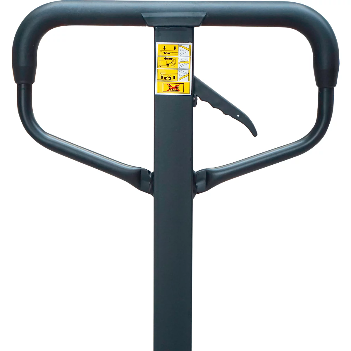 Transpalette AC-P, commande manuelle de levage, capacité de charge jusqu'à 2500 kg, roues pivotantes et galets de charge, L 1550 x l 540 x H 1240 mm, acier, orange-noir