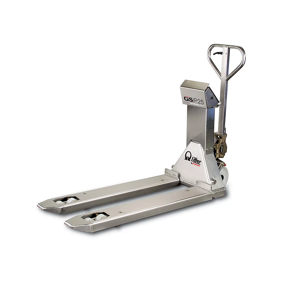 Transpalette peseur GS/P 25 INOX, capacité 2000 kg, avec imprimante thermique