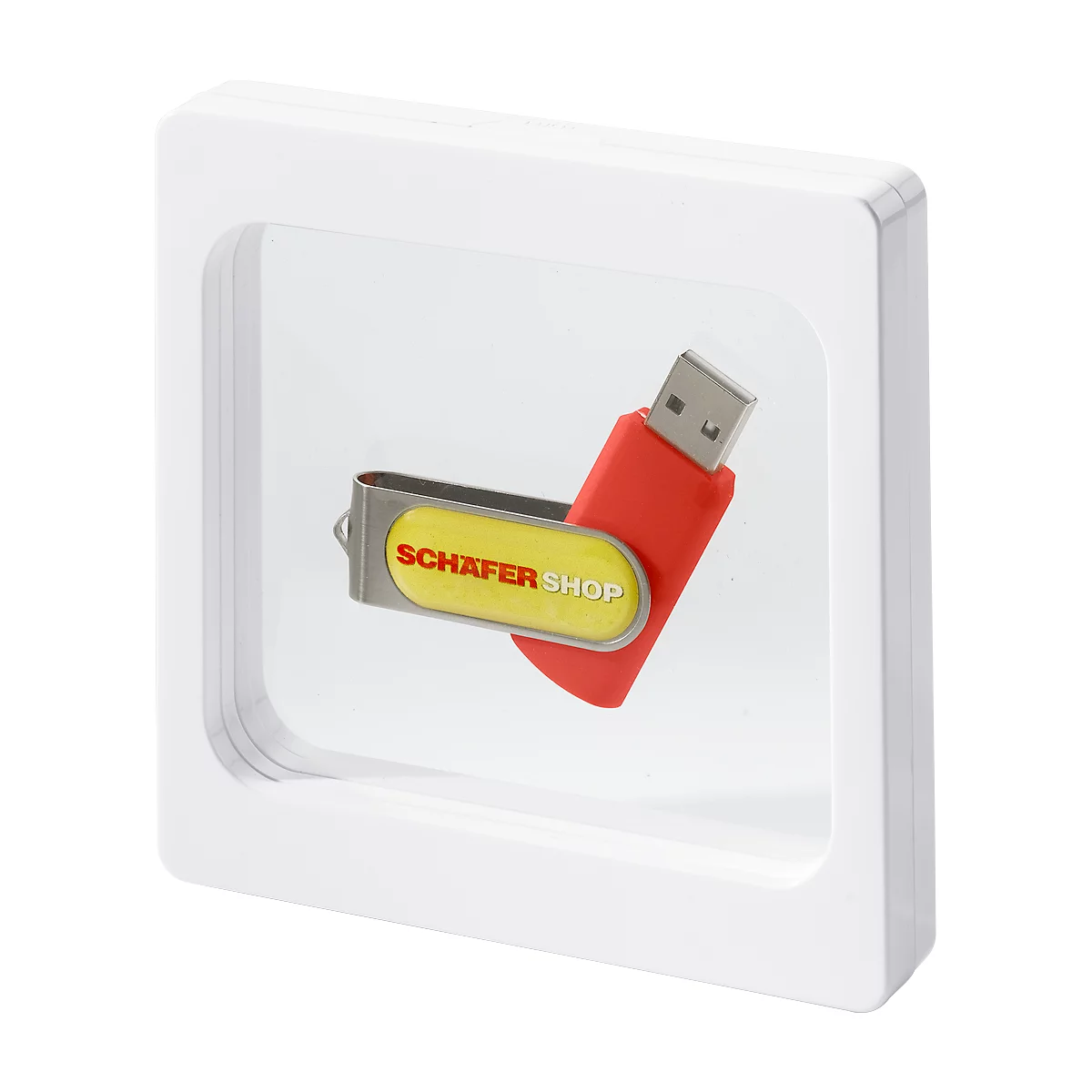 Transparante verpakking (voor USB-stick) FRAME, wit