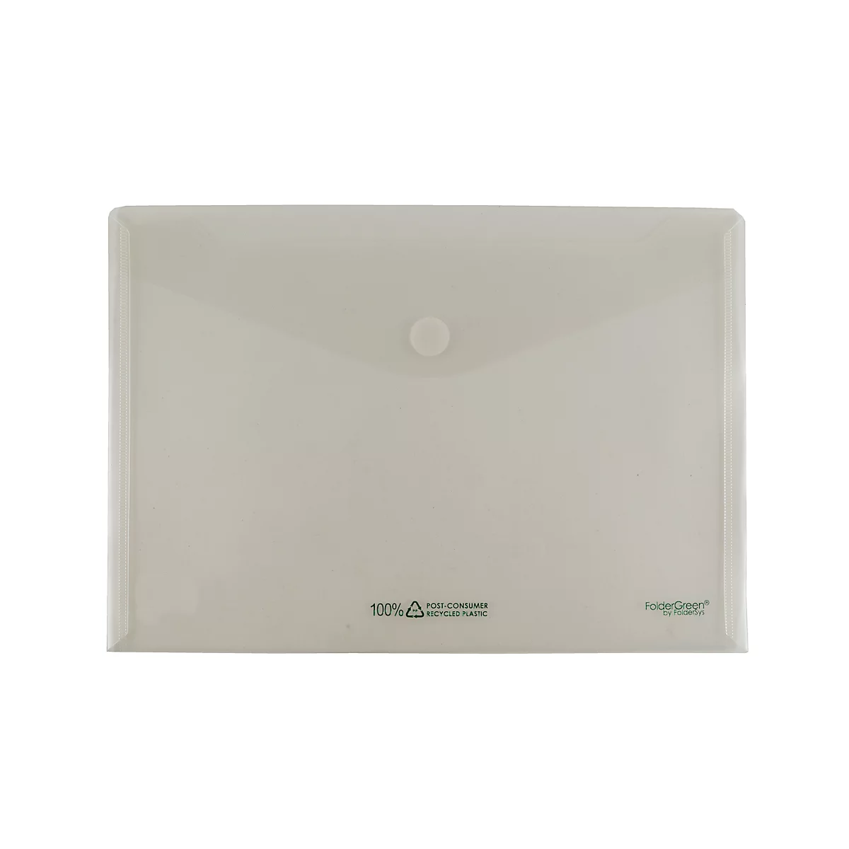 Transparante zak FolderSys FolderGreen®, A4 liggend formaat, B 335 x H 235 mm, dikte 0,20 mm, met klittenbandsluiting, 100 % PCR-PP, transparant, 10 st.