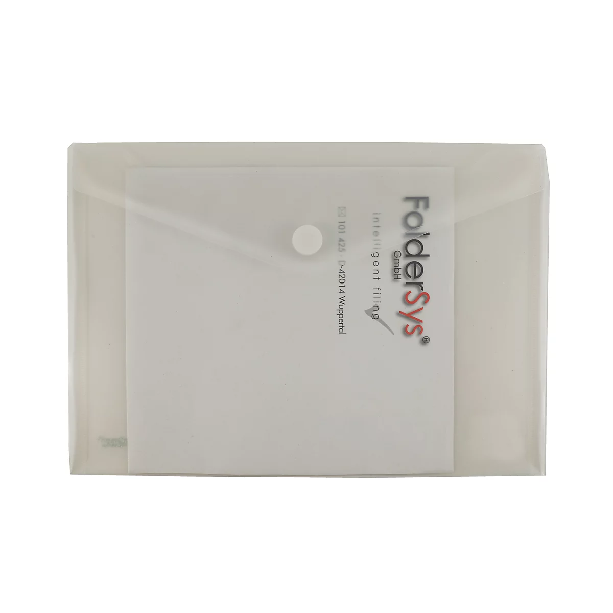 Transparante zak FolderSys FolderGreen®, A4 liggend formaat, B 335 x H 235 mm, dikte 0,20 mm, met klittenbandsluiting, 100 % PCR-PP, transparant, 10 st.