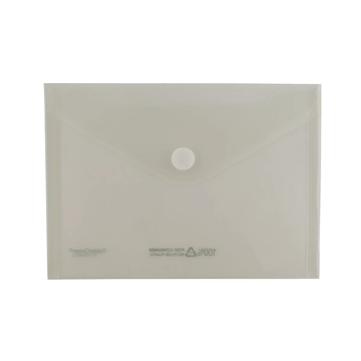 Transparante zak FolderSys FolderGreen®, A5 liggend formaat, B 253 x H 180 mm, dikte 0,20 mm, met klittenbandsluiting, 100 % PCR-PP, transparant, 10 st.
