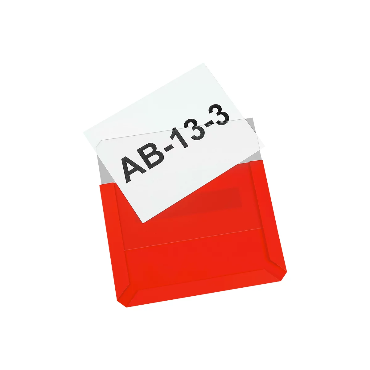 A red envelope with a white note that says "AB-13-3".