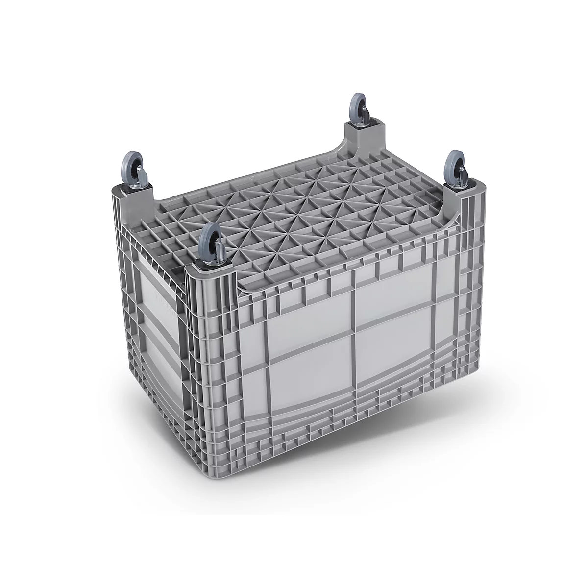 Transport- en stapelcontainer Noah - voedselveilig polyetheen - 535 l -B 1200 x D 800 x H 950 mm - belastbaar tot 300 kg - zonder deksel - grijs