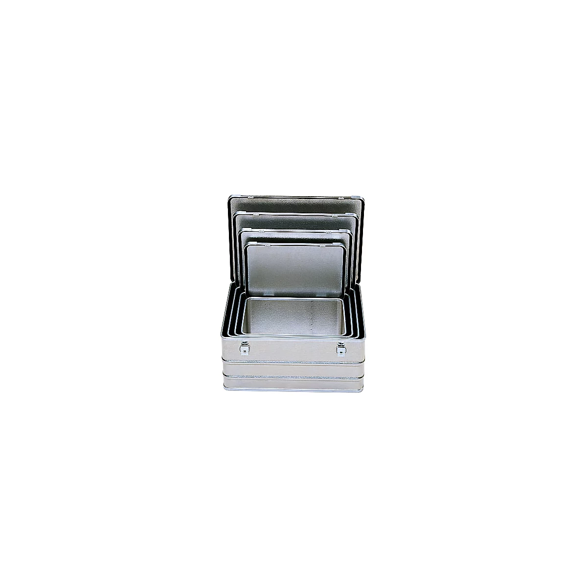 Transportbox, aluminium, L 788 x B 588 x H 410 mm, 156 liter, draagvermogen 75 kg, gewicht 8 kg