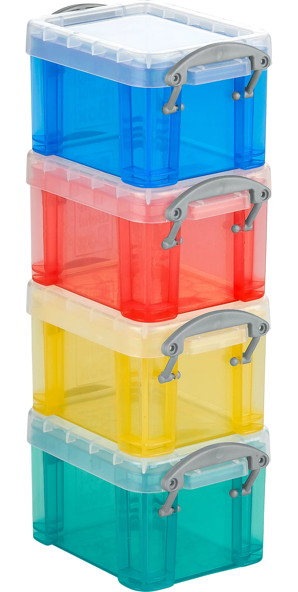 Transportbox Really Useful Box, stapelbar, mit Deckel & Klappgriffen, Recycling-PP, transparent, diverse Größen