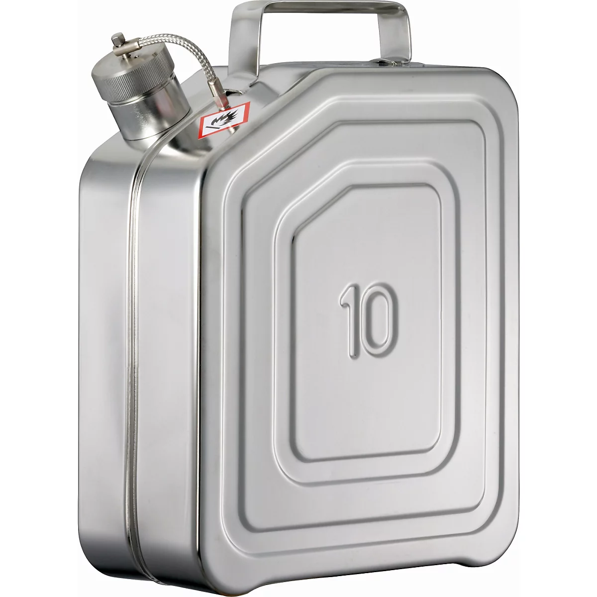 Transportcontainer, roestvrij staal 1.4301, 10 l, B 130 x D 280 x H 380 mm, schroefstop met flexibele as