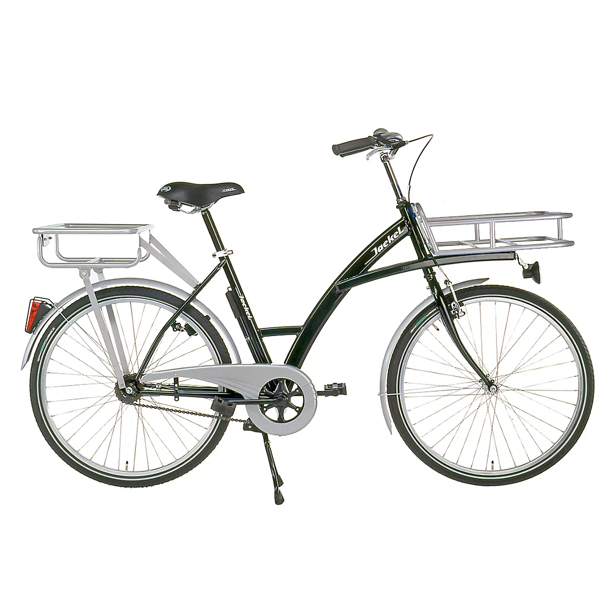Transportfiets, 3 versnellingen, stalen frame, voorwiel-laadbak, verlichting, zwart RAL 9005
