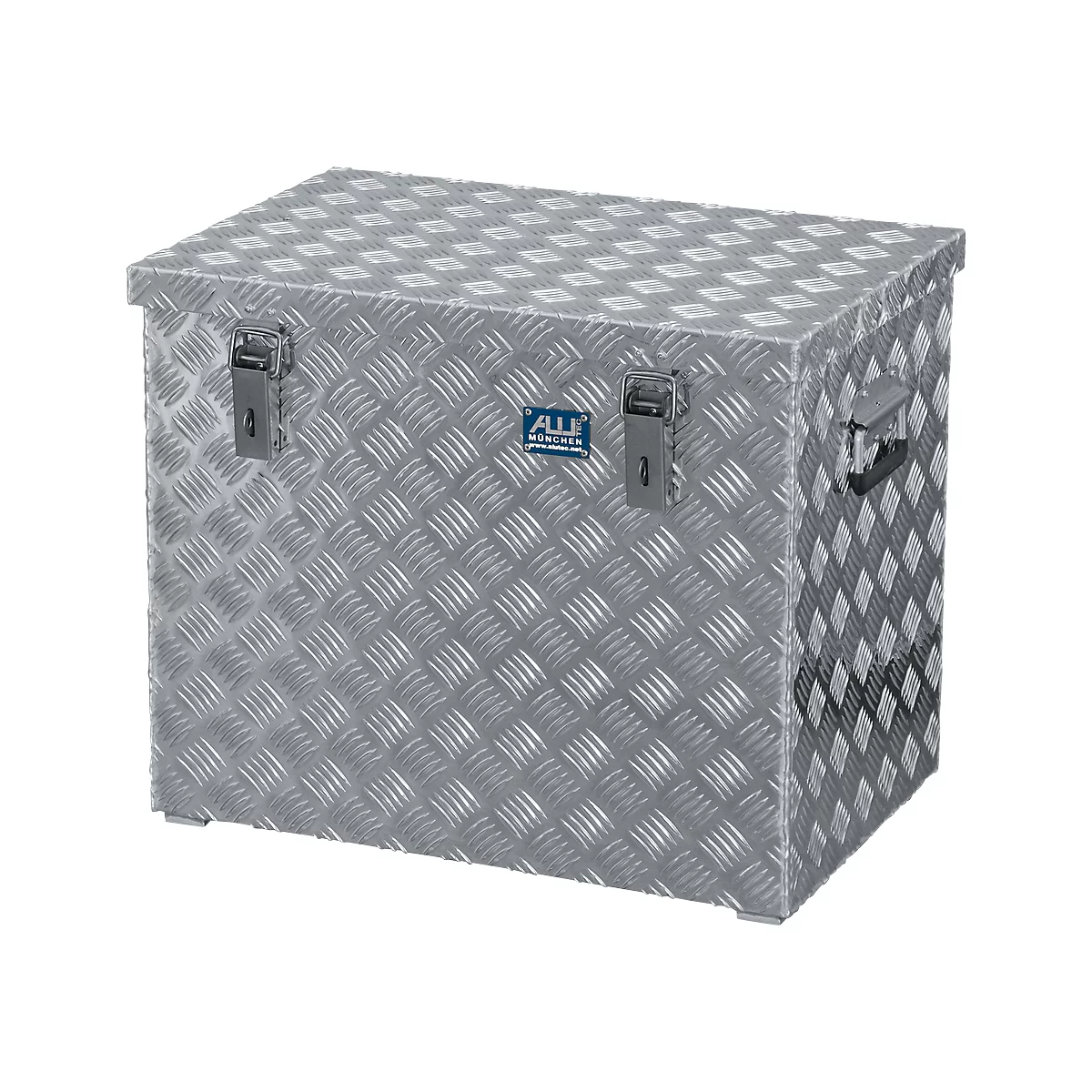 Transportkiste, Aluminium-Riffelblech, mit Fangbänder, 120 l