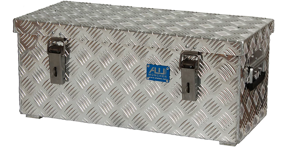 Transportkiste, Aluminium-Riffelblech, mit Fangbänder, 37 l