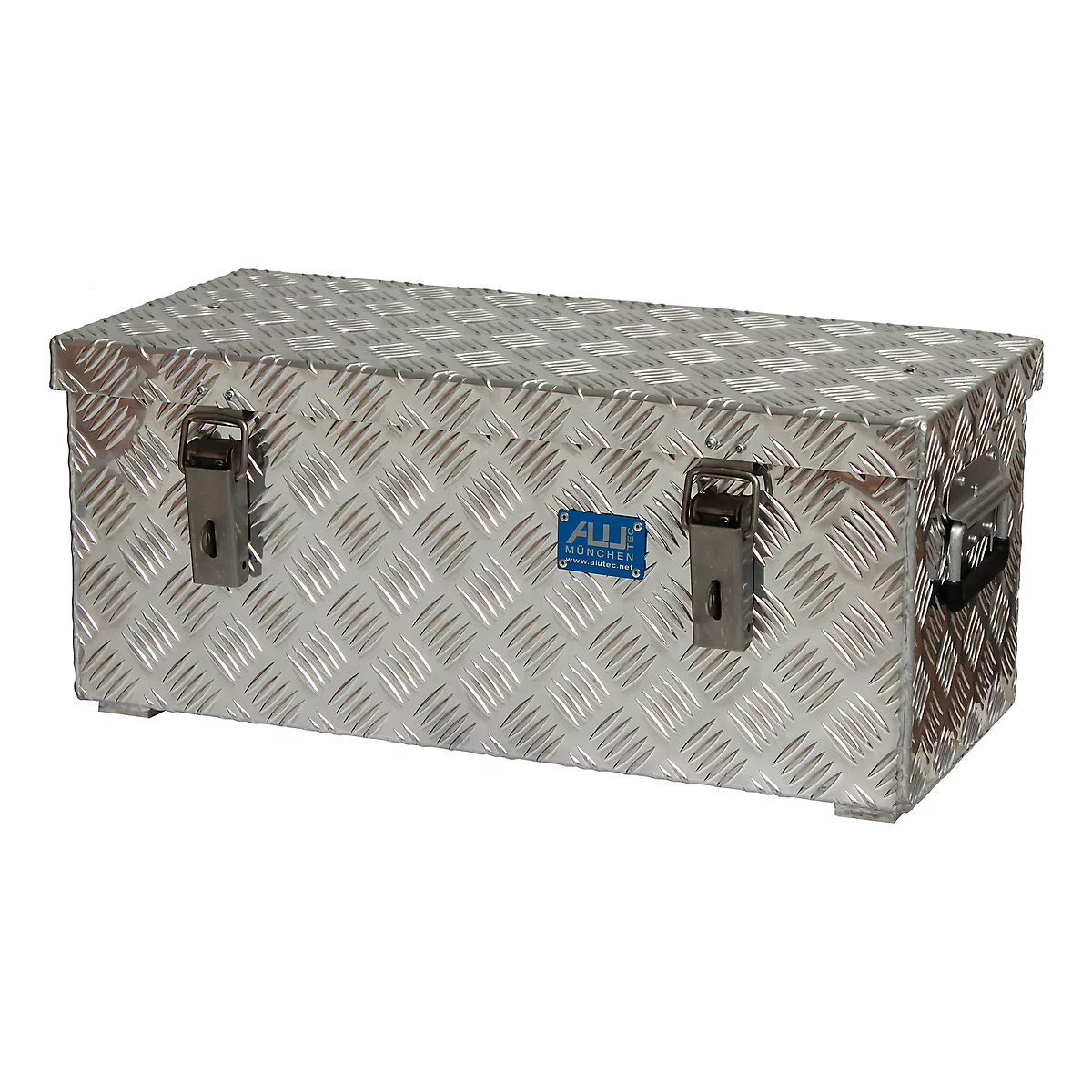 Transportkiste, Aluminium-Riffelblech, mit Fangbänder, 37 l