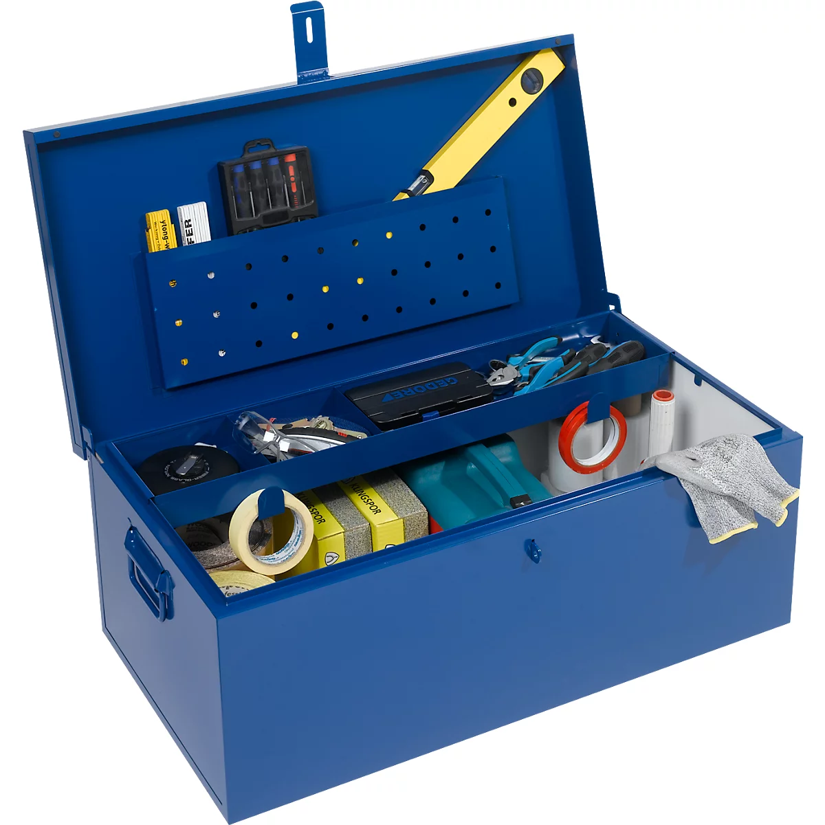 Transportkoffer, documentenvak, uitneembaar gereedschapvak, L 830 x B 440 x H 340 mm, plaatstaal, RAL 5010