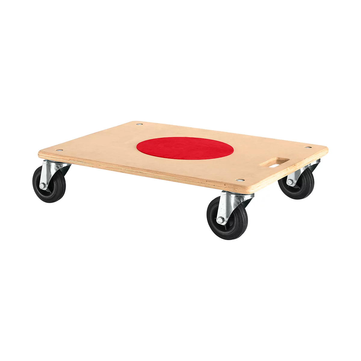 Transportplank 100 G1, L 600 x B 500 mm, wielen Ø 100 mm, met handvat, draagvermogen 180 kg