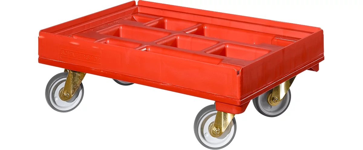 Transportroller für Behälter 600 x 400 mm, rot
