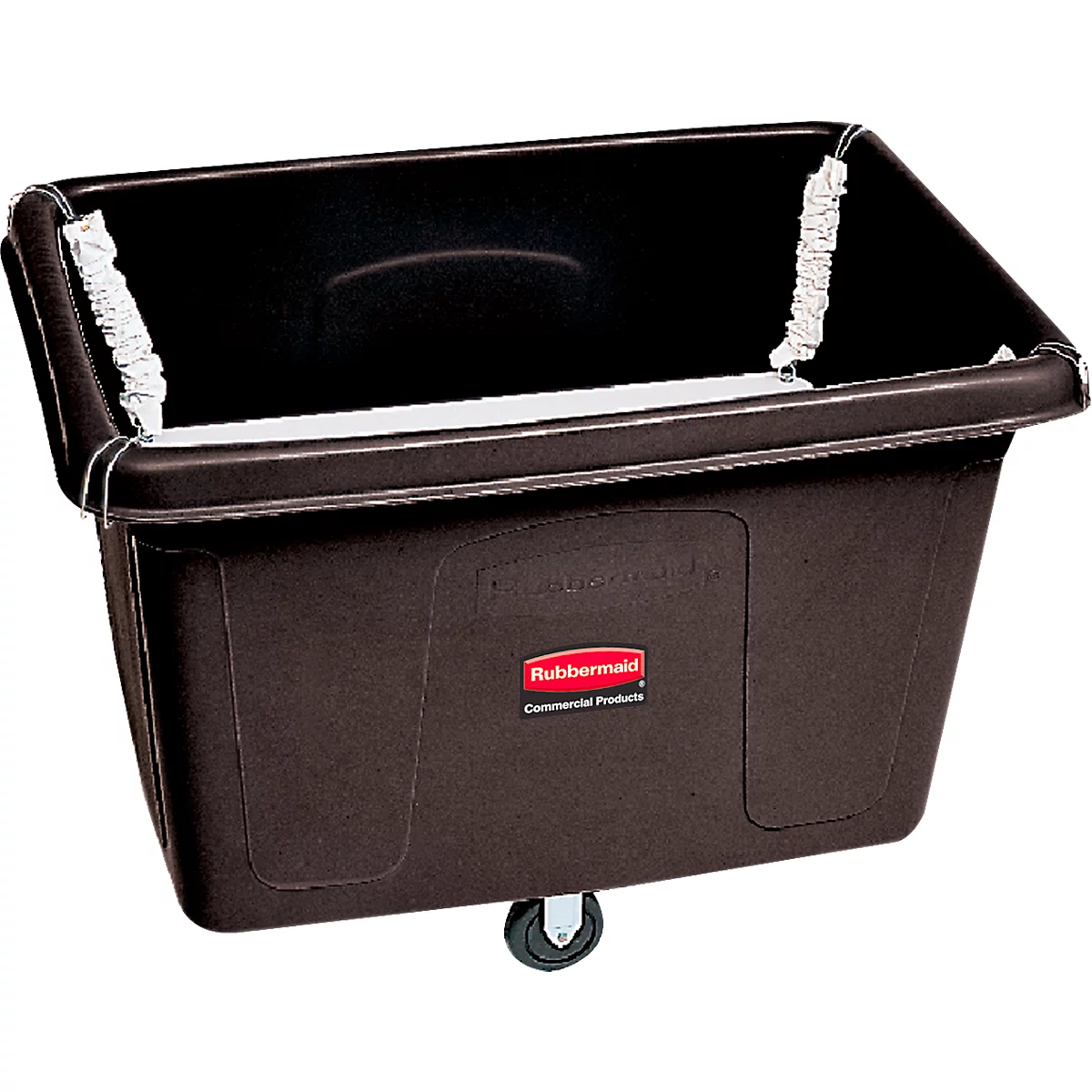 Transportwagen Rubbermaid CUBETRUCK, 396 Liter, federgelagert, L 1120 x B 787 x H 825 mm, schwarz