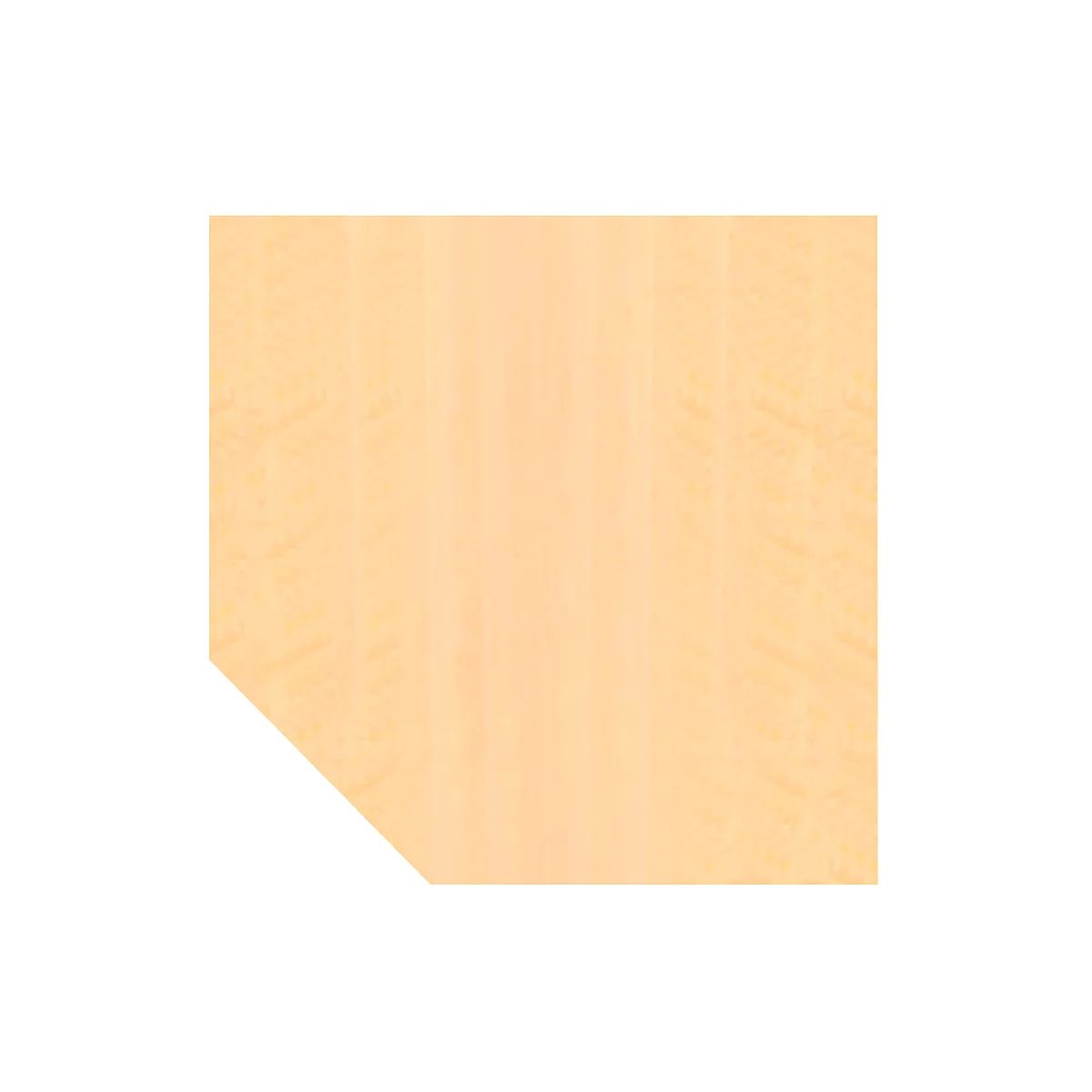 Trapeziumblad JENA, steunvoet, B 1200 x D 1200 x H 720 mm, onderstel verchroomd, esdoornpatroon