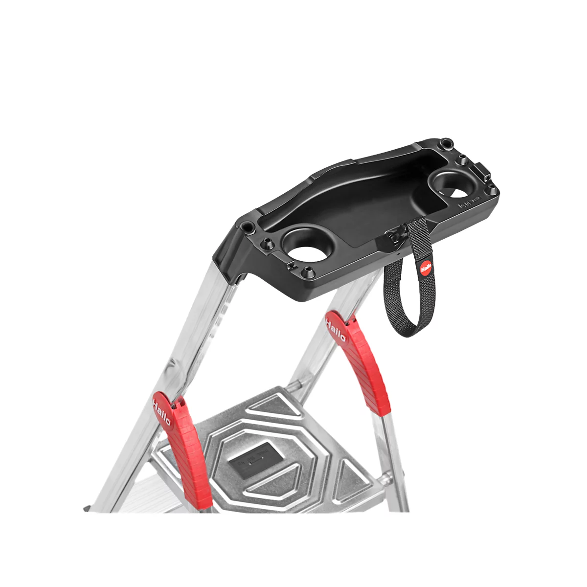 Trapladder Hailo L80, EN 131, met multifunctionele schaal en XXL-treden, tot 150 kg, 3 treden