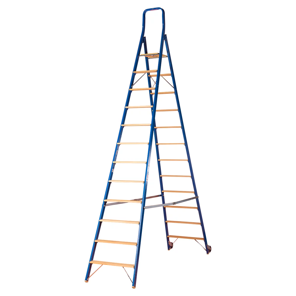 Trapladder Multicolour, dubbelzijdig begaanbaar, 2x11 treden, 1 platform