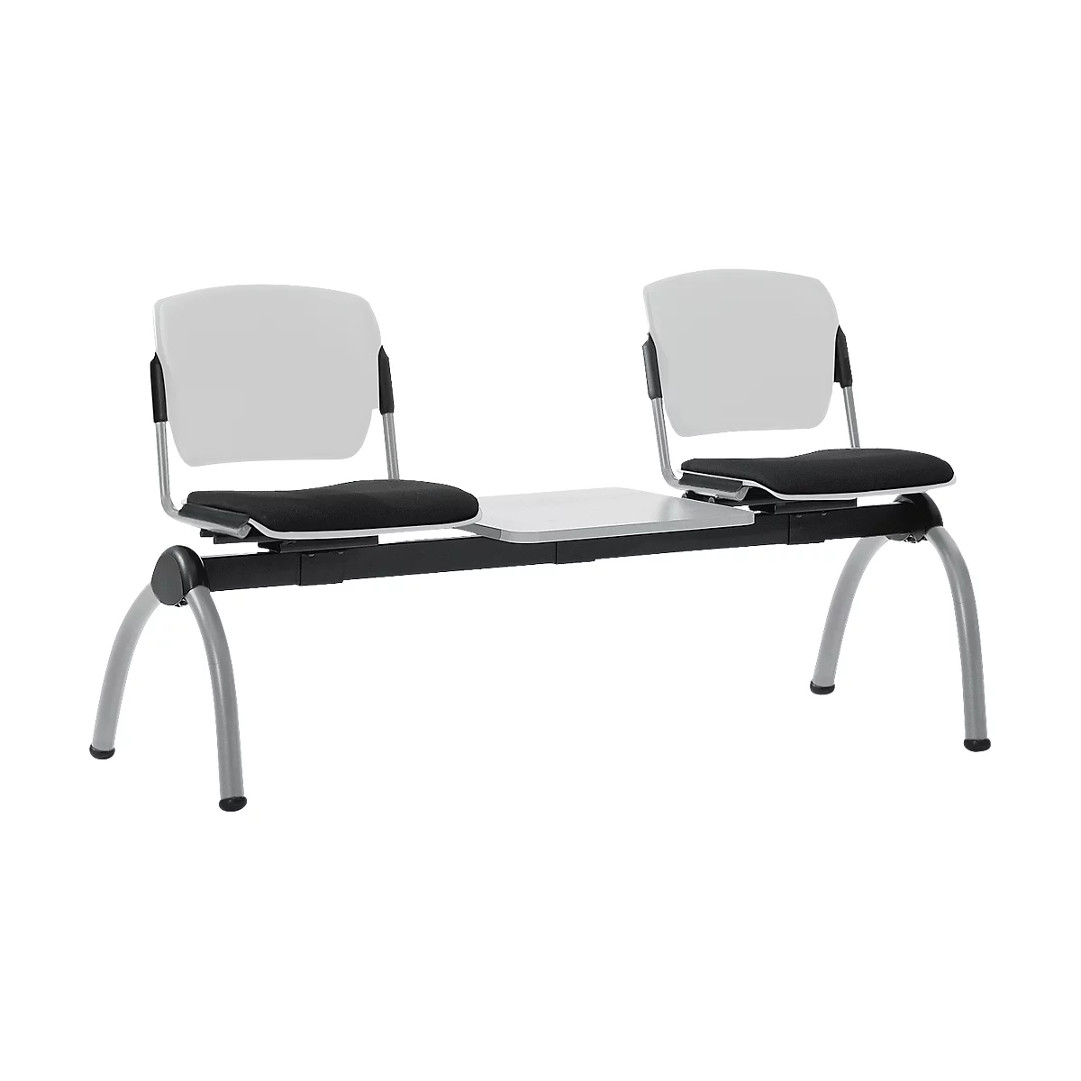 Traversenbank, 2-Sitzer, m. Tischpl., grau/alugrau