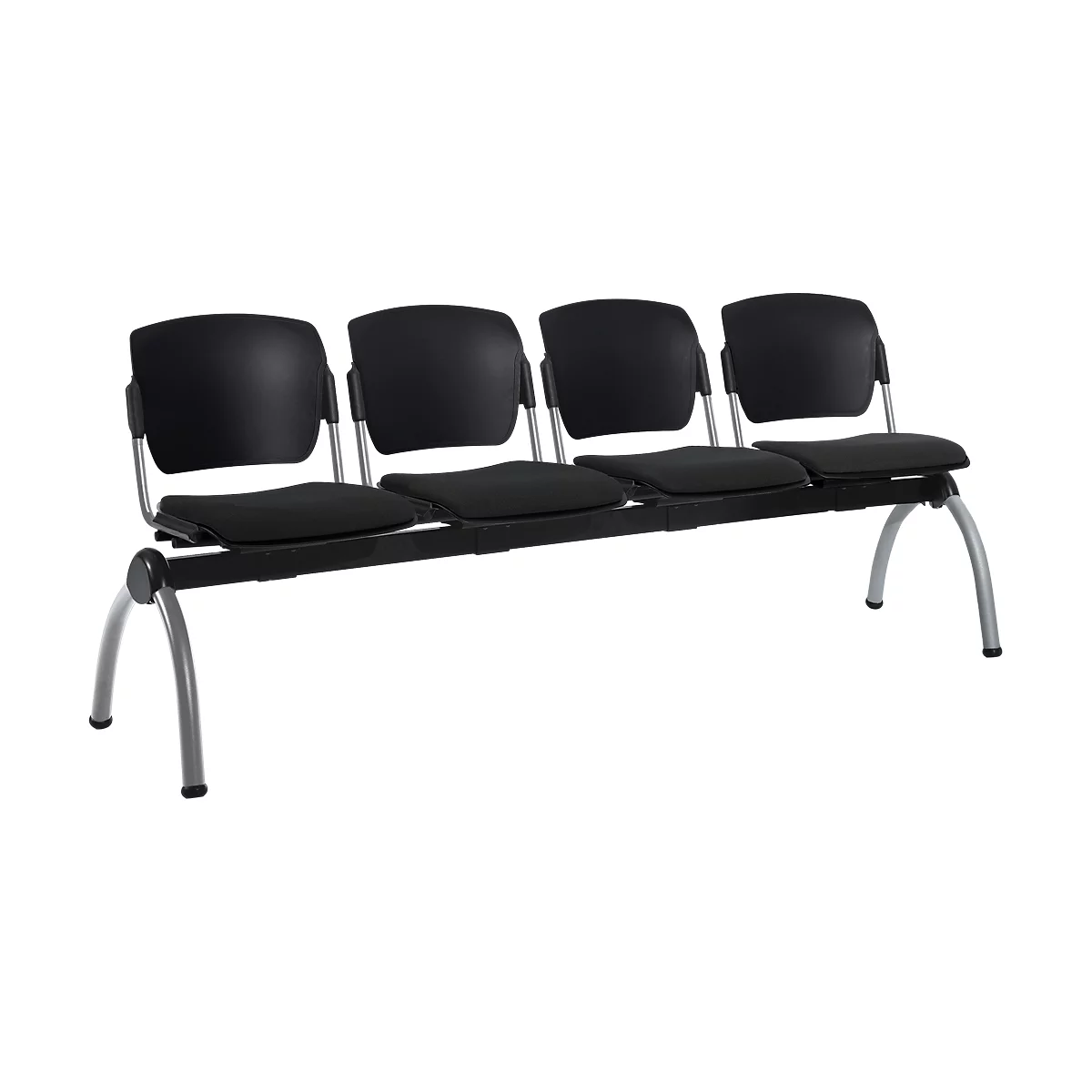 Traversenbank, 4-Sitzer, schwarz/alugrau