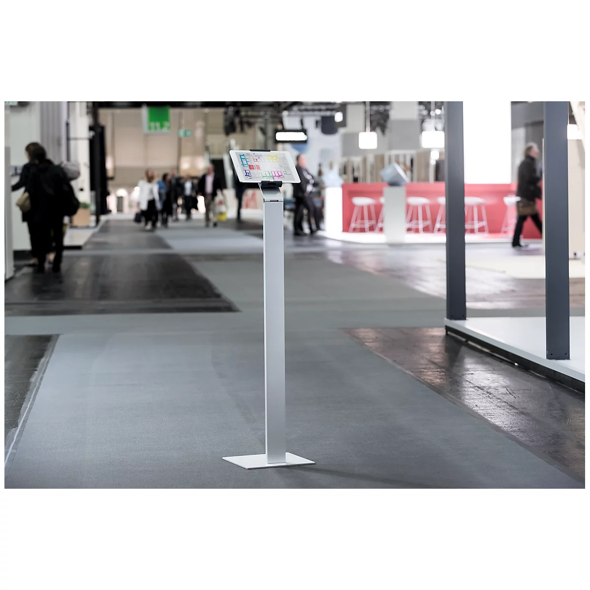 Traystandaard DURABLE FLOOR, voor tabletten 7-13', houder 360° draaibaar, arm kan 0-88° worden gekanteld, incl. USB-kabel