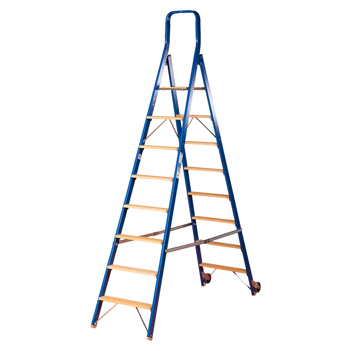 Tredenladder Multicolor, dubbelzijdig begaanbaar, 2x7 treden, 1 platform