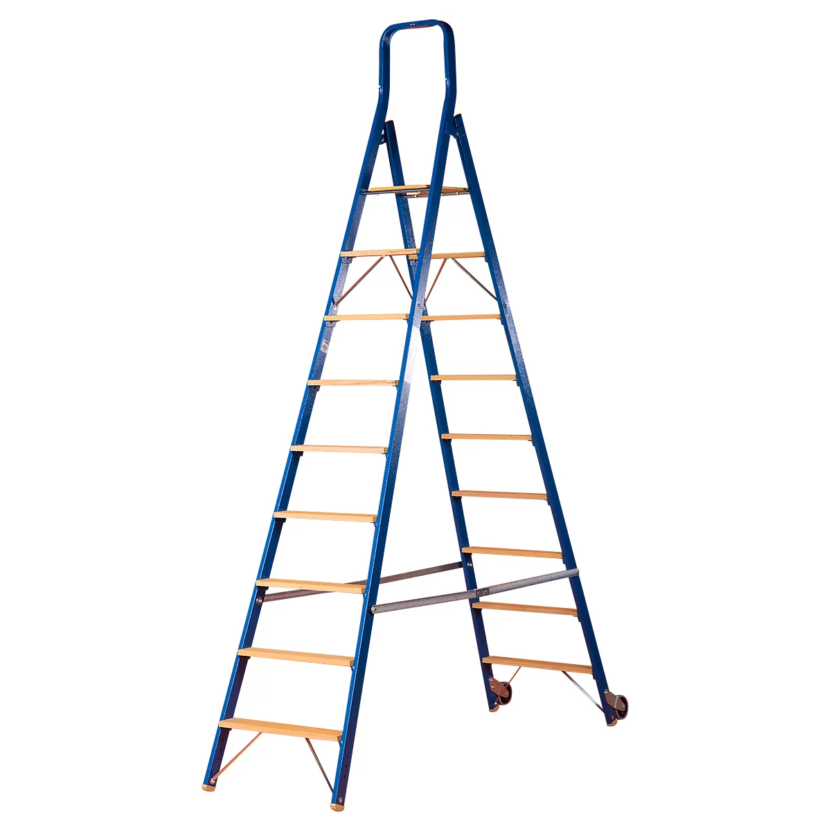 Tredenladder Multicolor, dubbelzijdig begaanbaar, 2x8 treden, 1 platform