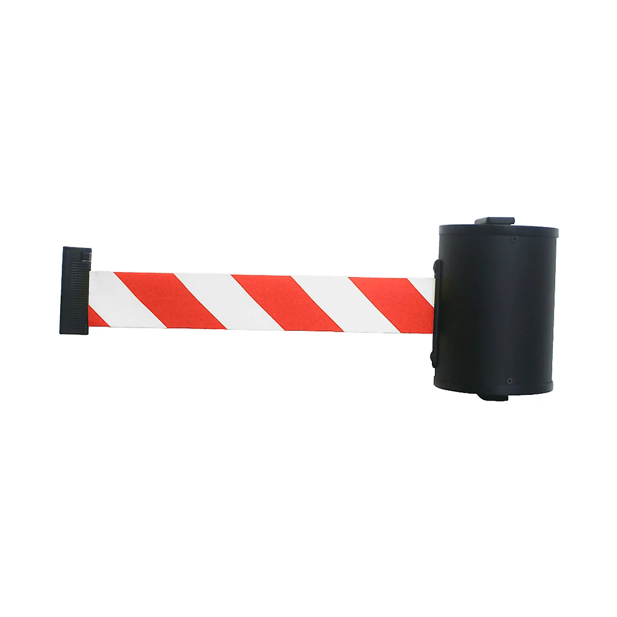Trekband-muurcassette, schroefbevestiging, 10 m lang, draaibaar, rood/wit
