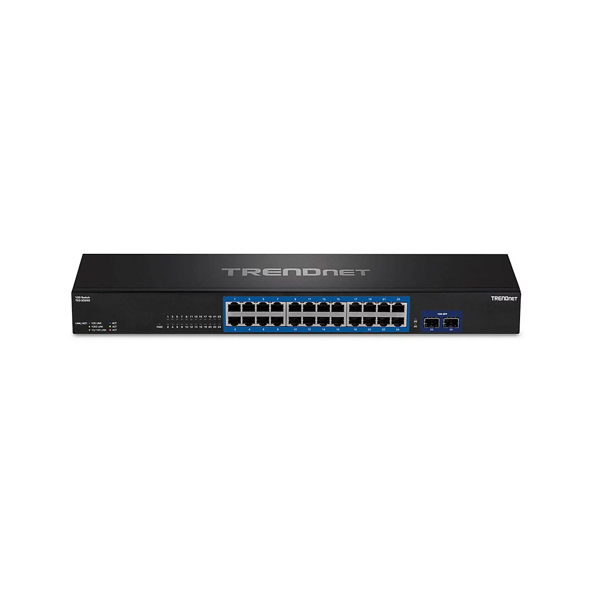 TRENDnet TEG 30262 - Switch - 24 x 10/100/1000 + 2 x 10 Gigabit SFP+ - an Rack montierbar - TAA-konform